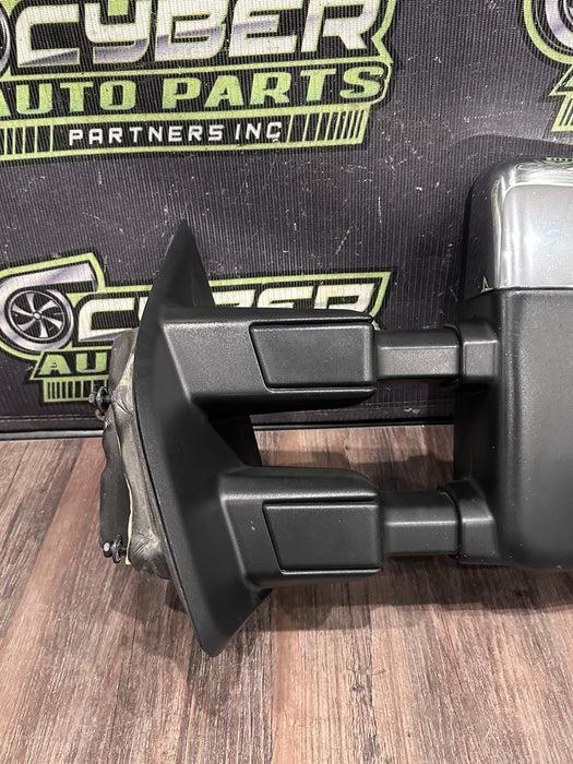 2017-2019 FORD F250 F350 F450 DRIVER LEFT CHROME CAP TOW MIRROR OEM *WEAR 12,14*