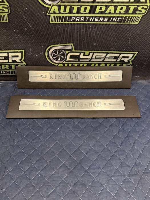 2017-2019 FORD F250 F350 F450 FRONT REAR KING RANCH BROWN KICK PLATES OEM *WEAR*