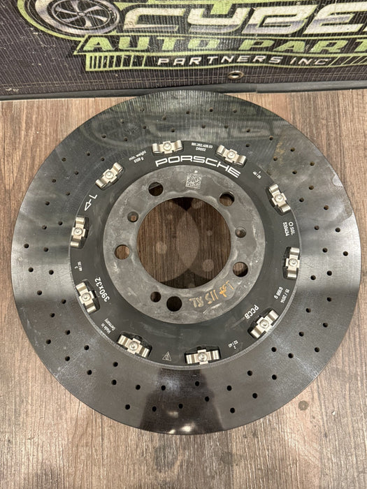 2014 PORSCHE 911 TURBO S 991 FACTORY PCCB REAR LEFT CARBON CERAMIC BRAKE ROTOR