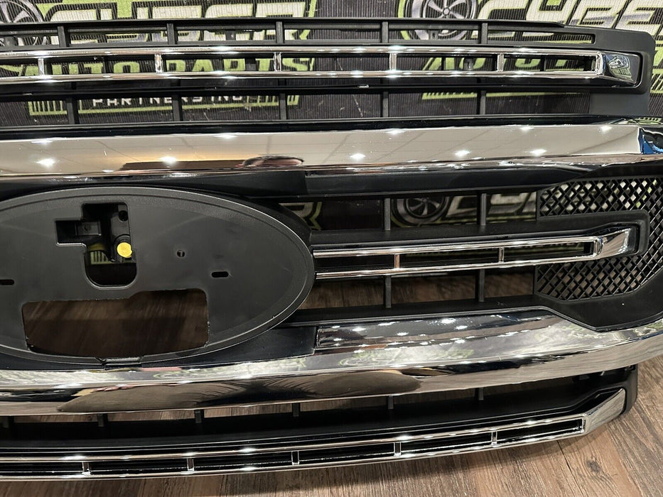 2020 2021 2022 FORD F250 F350 PLATINUM CHROME GRILLE GRILL OEM ~BROKEN TAB~