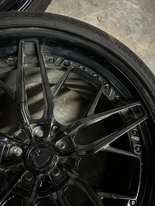 2021 AUDI R8 21X12 5X112 ANRKY REAR WHEELS RIMS PAIR TIRE GENUINE OEM ~CURBRASH~