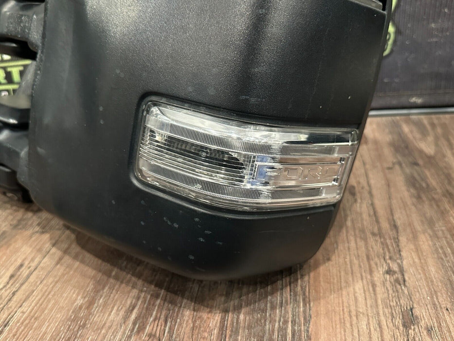 2017-19 FORD F250 F350 F450 LEFT TOW MIRROR W CAMERA OEM *BURN DAMAGE/SCUFFS*