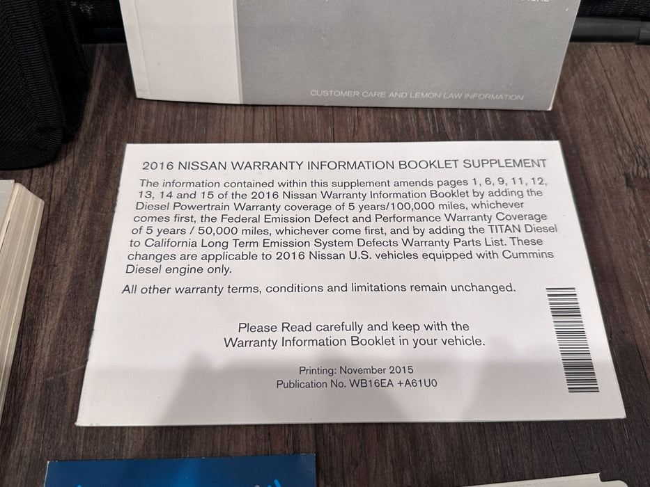 2017 NISSAN TITAN XD RESERVE OWNERS MANUAL BOOK OEM