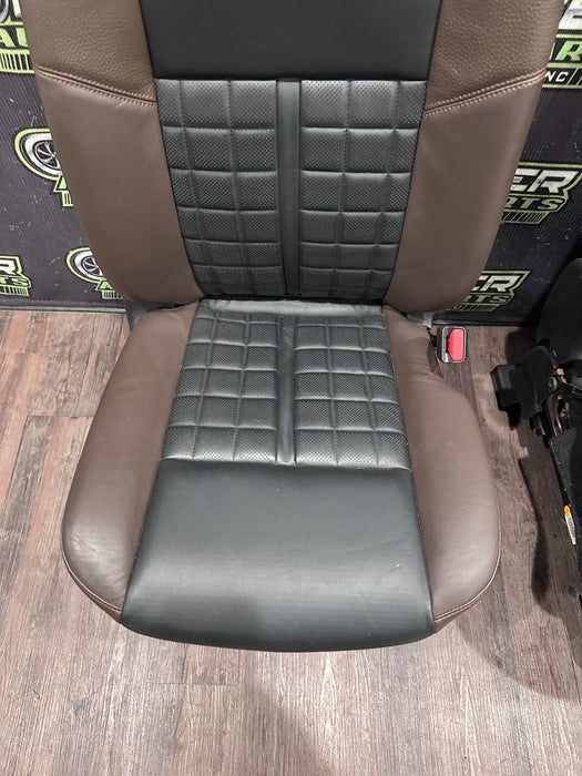 2017 NISSAN TITAN XD RESERVE FRONT LEFT RIGHT BROWN/BLACK SEATS OEM