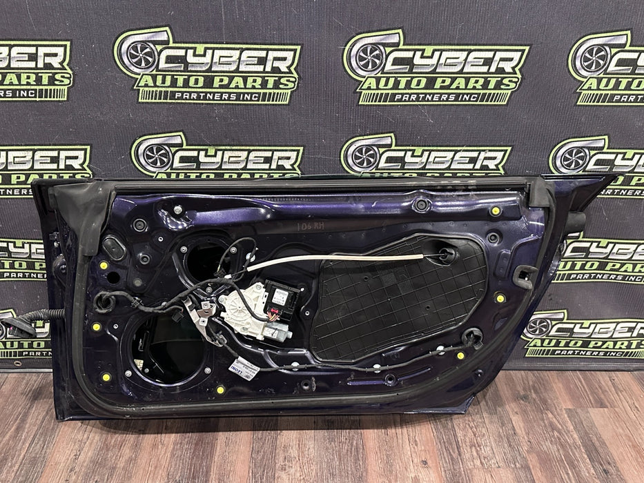 2014 AUDI R8 SPYDER RIGHT PURPLE DOOR SHELL W WINDOW OEM *FLAWS/READ*