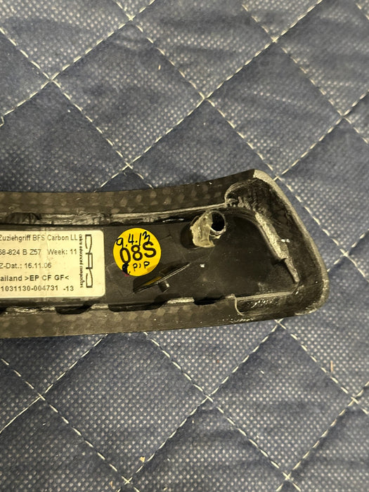 2014 AUDI R8 RIGHT DOOR HANDLE COVER CARBON FIBER TRIM PANEL OEM 423 868 824 B