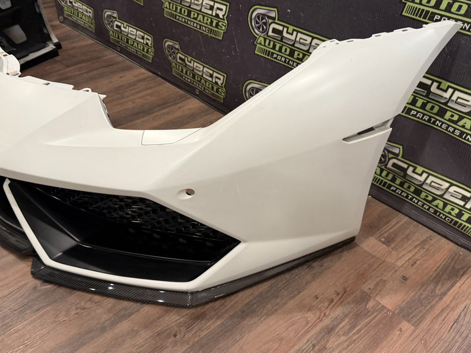 2019 LAMBORGHINI HURACAN 610 FRONT BUMPER OEM WHITE COMPLETE MINUS SENSORS