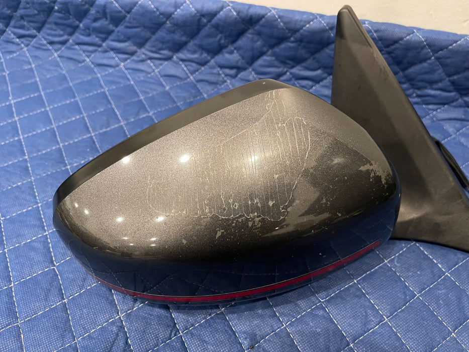 2014 NISSAN 370Z NISMO FRONT GRAY RIGHT DOOR MIRROR W/ RED STRIPE OEM *PEELING*