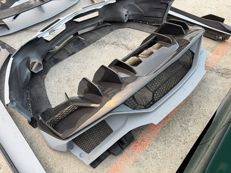 LAMBORGHINI AVENTADOR SVJ REPLICA KIT CARBON FIBER BUMPERS HOOD SIDE SKIRTS WING