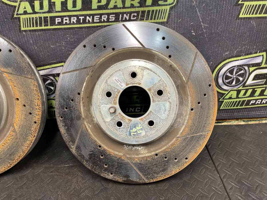 2011 NISSAN 370Z FRONT BRAKE ROTOR DRILLED SET LEFT RIGHT OEM 2009-2020