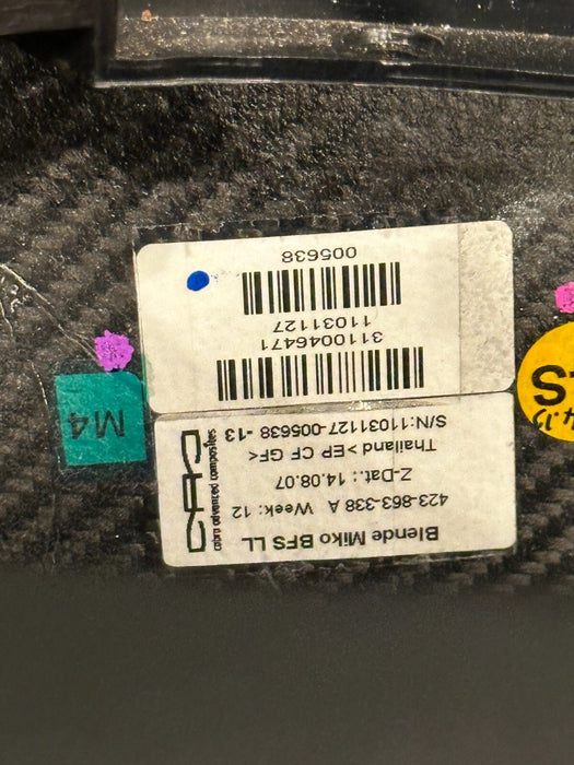 2014 AUDI R8 FRONT CENTER CONSOLE BASE OEM W/ CARBON FIBER TRIMS 423 863 241 D