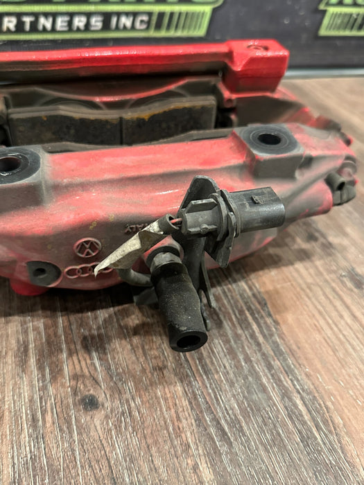 2021 AUDI R8 REAR LEFT RED CARBON CERAMIC BRAKE CALIPER OEM *PAINT CHIPS/READ!*