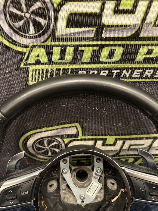 2014 AUDI R8 V10 BLACK LEATHER STEERING WHEEL W PADDLE SHIFTER OEM