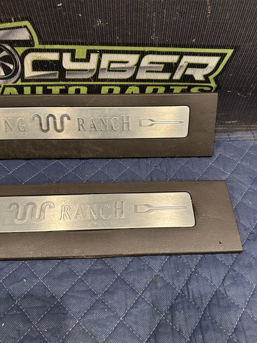 2017-2019 FORD F250 F350 F450 FRONT REAR KING RANCH BROWN KICK PLATES OEM *WEAR*