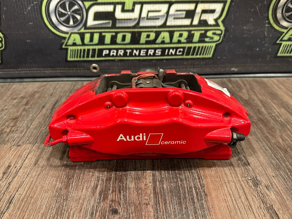 2021 AUDI R8 REAR LEFT RED CARBON CERAMIC BRAKE CALIPER OEM *PAINT CHIPS/READ!*