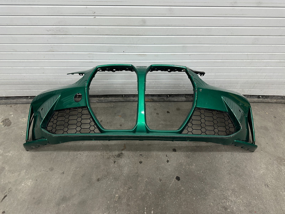 2024 BMW M3 M4 G80 G82 FRONT BUMPER OEMISLE OF MAN GREEN C4G *FLAWS 4-17, 19-21*