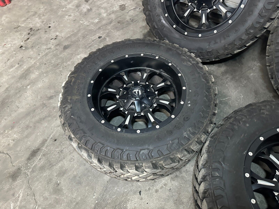 FORD F250 8X170 FUEL 20X10 WHEELS RIMS 35X12.50 FIRESTONE DESTINATION M/T 2 TIRE