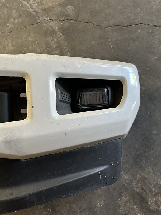 2017-2019 FORD F250 F350 FRONT BUMPER W/ LED METALLIC WHITE (UG) OEM ~DAMAGE~