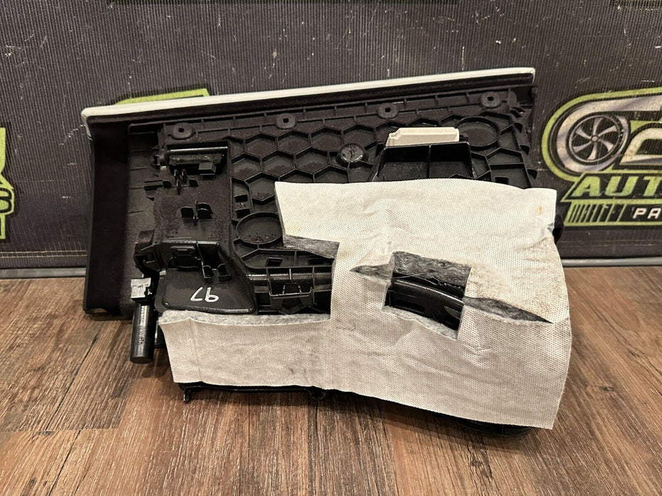 2020 BMW M4 F82 LEATHER GLOVE BOX STORAGE COMPARTMENT W BLUE STITCHING OEM