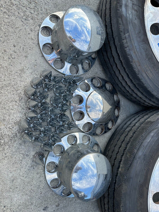 (2) FORD F450 F550 RAM 4500 5500 10 LUG 22.5" ALCOA SEMI WHEELS RIMS 255/70R22.5