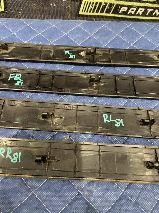 2014 TOYOTA PRIUS V FRONT REAR LEFT RIGHT SCUFFS PLATE SET OEM ~MINOR SCRATCHES~