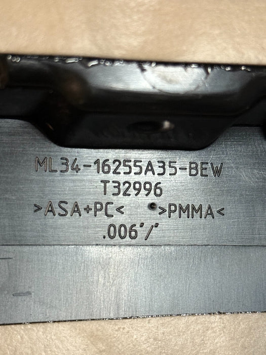 2017-2019 FORD F250 REAR LEFT DRIVER SIDE GLOSS BLACK B PILLAR DOOR TRIM~RESIDUE