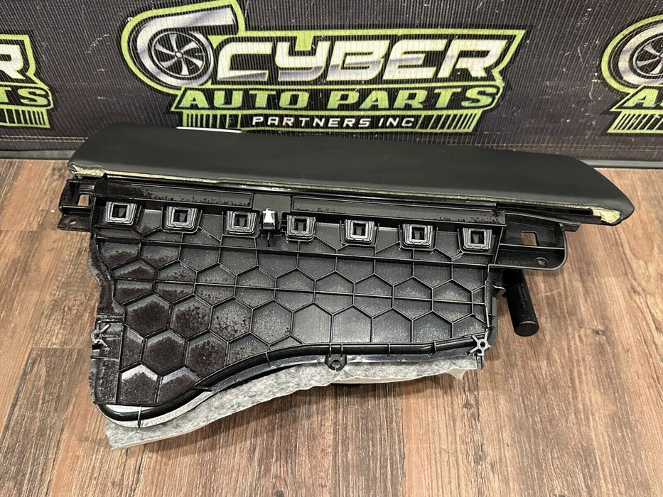 2020 BMW M4 F82 LEATHER GLOVE BOX STORAGE COMPARTMENT W BLUE STITCHING OEM