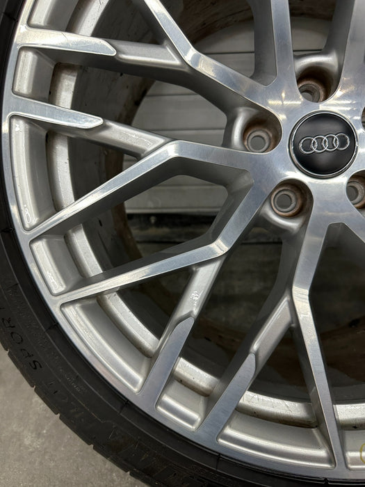 2017 AUDI R8 REAR RIM WHEEL TIRE 305/30 20X11 OEM *CURBRASH/WEAR 8-14*