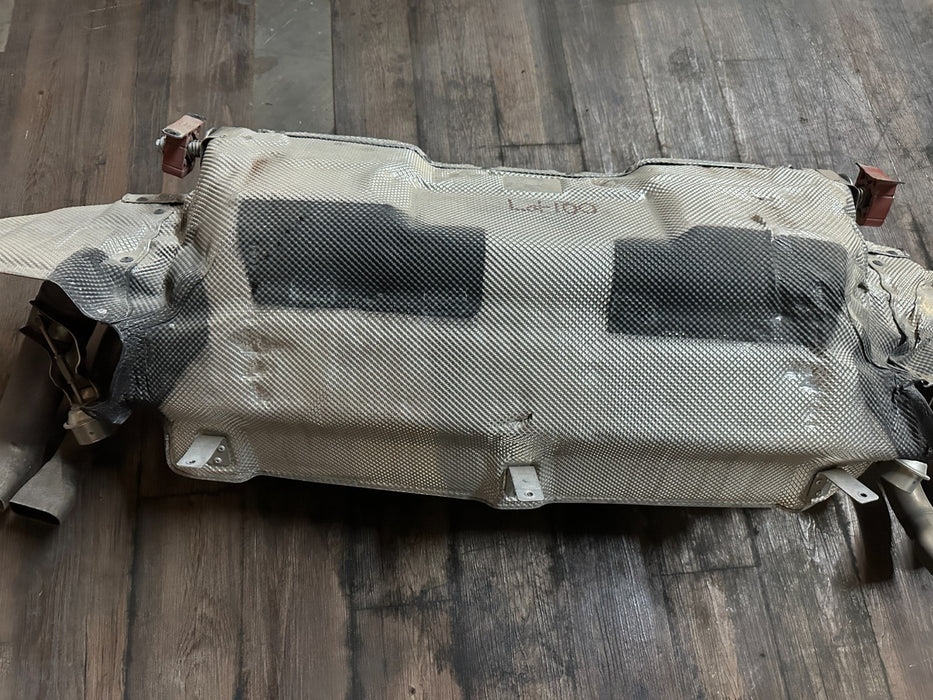2018 AUDI R8 EXHAUST MUFFLER W SHIELDS ASSEMBLY OEM