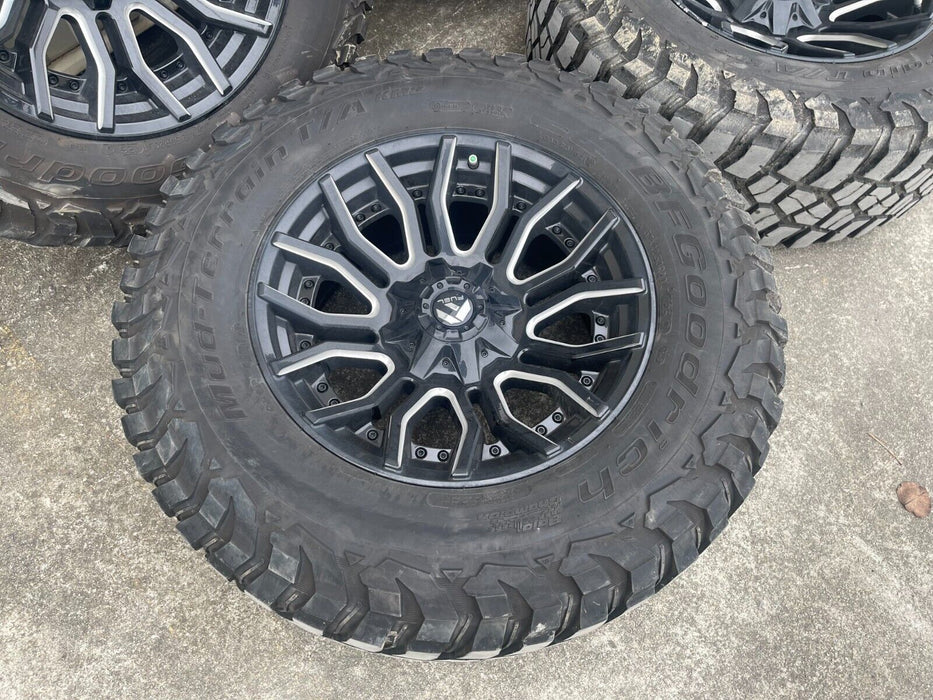 8X180 CHEVY GMC 2500 FUEL RIMS 20X10 37X12.50R20LT BFGoodrich Mud-Terrain Tires