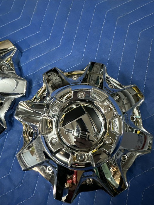 FUEL CHROME CENTER CAPS PAIR 1002-53 ~MINOR SCRATCHES~