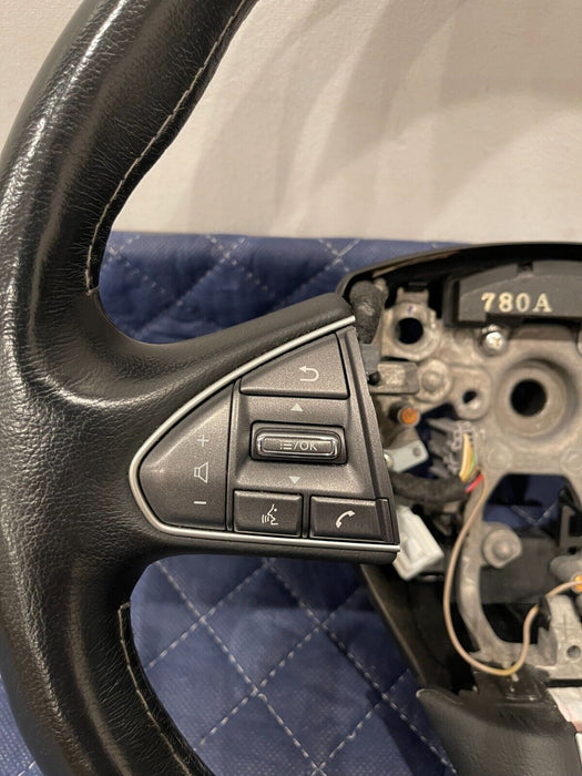 2017 INFINITI Q60 RED SPORT BLACK LEATHER STEERING WHEEL W CONTROLS OEM