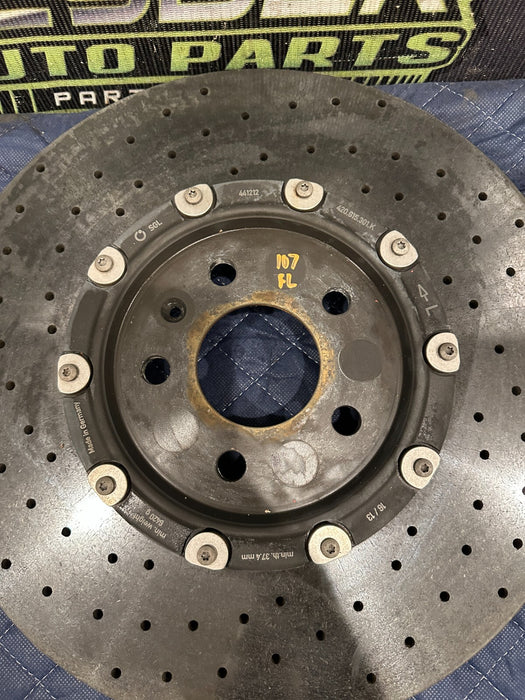 2014 AUDI R8  FRONT DRIVER LEFT CARBON CERAMIC BRAKE ROTOR OEM 420 615 301 K