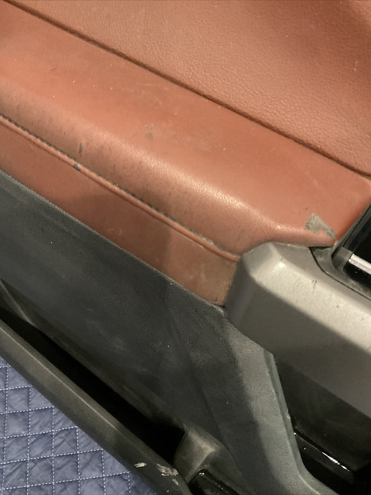 2017-22 FORD F450 PLATINUM FRONT DRIVER DARK MARSALA DOOR PANEL~COSMETIC DAMAGE~
