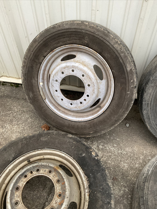 FORD F450 STEEL SPARE WHEEL TIRE RIM 10X225 19.5" 225/70R19.5 ~TIRE DAMAGE~