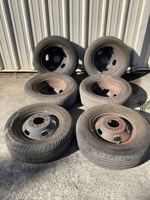 2012 RAM 3500 DUALLY SET (6) WHEEL TIRE RIM GENERAL GRABBER HTS P265/70R17~READ~