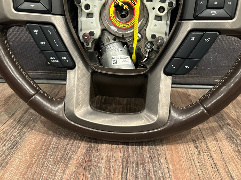 2017-19 FORD F250 F350 F450 LIMITED BROWN STEERING WHEEL ADATIVE & STEERING OEM