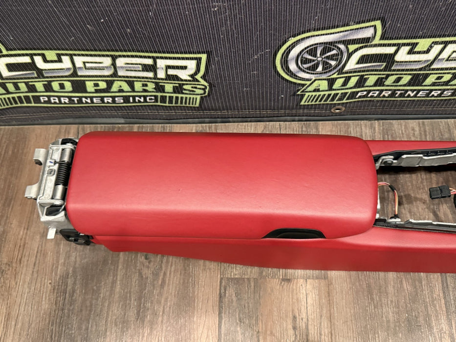 2014 PORSCHE 911 TURBO S 991 RED CENTER CONSOLE W/ LID OEM *COSMETIC FLAW #14*
