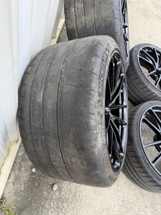 HRE P104 WHEELS 5X112 AUDI R8 HURACAN 20X9 +38 FRONT 20X12 +46 REAR GLOSS BLACK