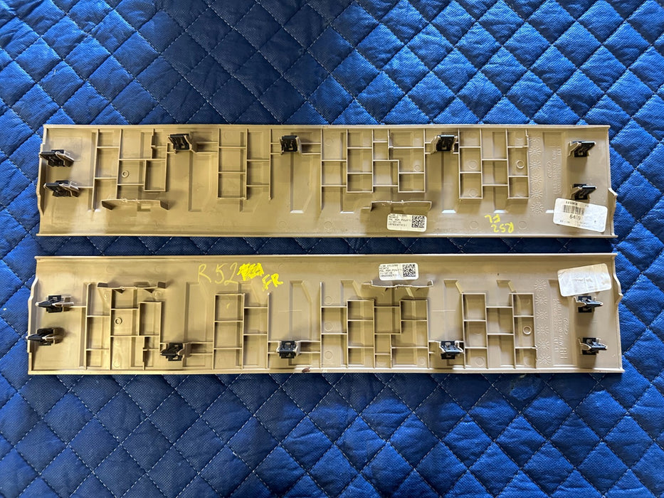 2017-2019 FORD F250 F350 F450 LARIAT TAN FRONT SCUFF KICK PLATE SET PAIR OEM