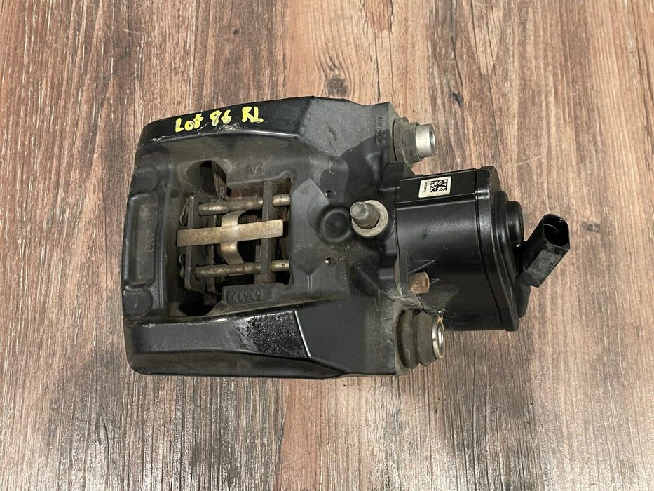 2017 AUDI R8 PLUS REAR LEFT EMERGENCY BRAKE CALIPER W MOTOR & BRAKE PADS OEM 31K