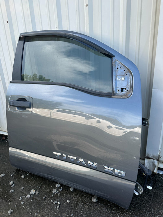 2016 Nissan Titan XD Crew Cab FRONT RIGHT DOOR SHELL GUN METALLIC (KAD) OEM