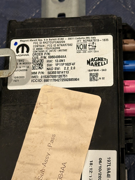 2024 DODGE RAM 3500 LARAMIE TELEMATICS MODULE OEM P68604984AA