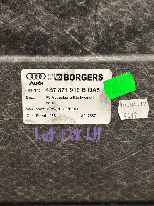 2017 AUDI R8 REAR LEFT CARPET TRIM PANEL COVER OEM 4S7 871 919