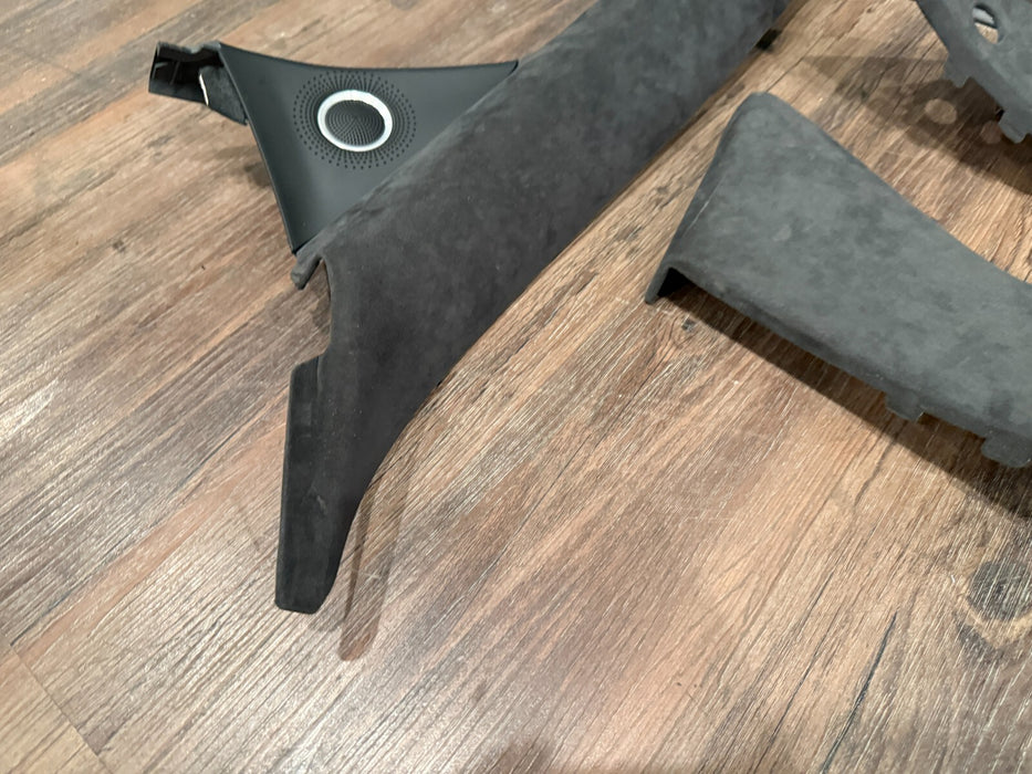 2014 AUDI R8 PLUS ALCANTARA INTERIOR A PILLAR TRIMS SUN VISORS OEM GENUINE