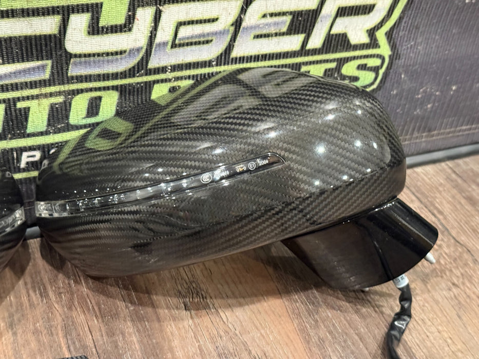 2014 AUDI R8 PLUS CARBON FIBER DOOR MIRRORS PAIR LEFT RIGHT OEM GENUINE