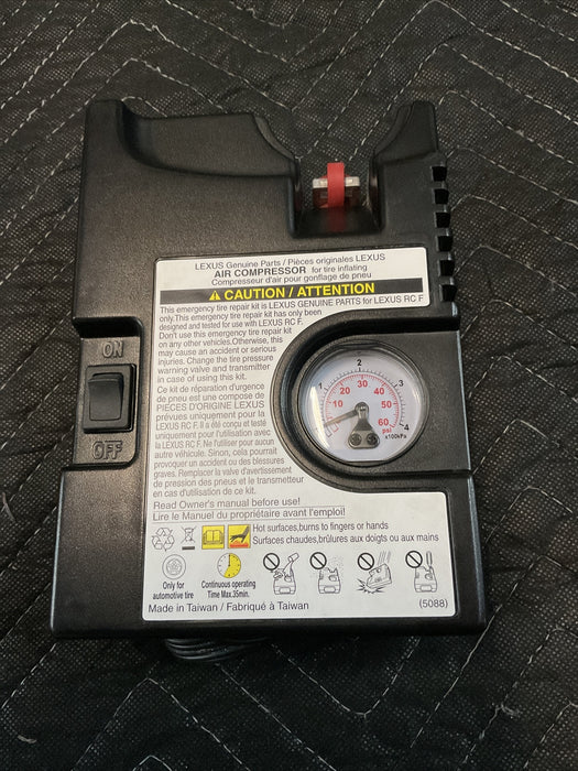 2015 Lexus RCF Tire Service Kit Air Compressor W/O Tube Line