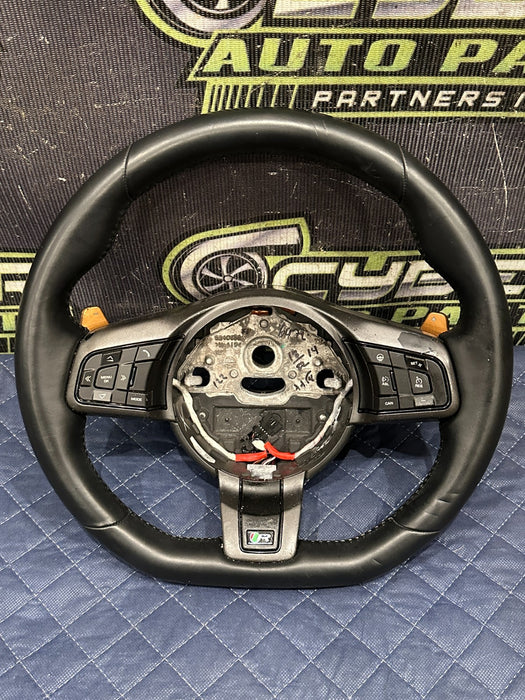 2015-2020 JAGUAR F TYPE R STEERING WHEEL FLAT BOTTOM EX53 3F563 AFE8PVJ ~READ!!~