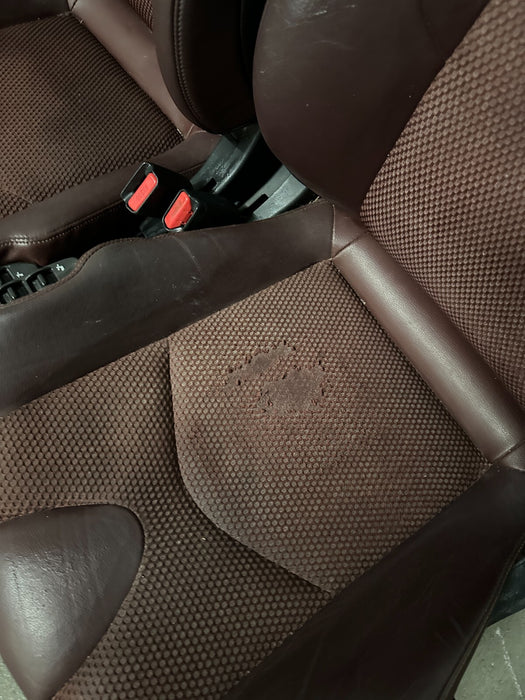 2010 NISSAN 370Z CONVERTIBLE FRONT LEFT DRIVER RIGHT PASSENGER SEATS BURGUNDY