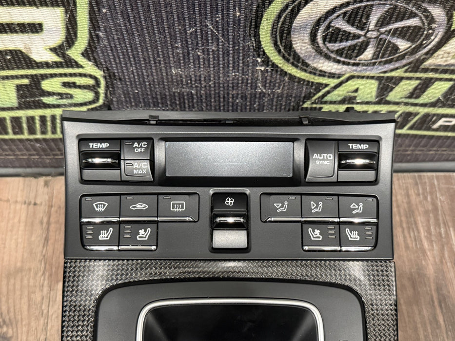 2014 PORSCHE 911 TURBO S 991 CARBON FIBER CENTER CONSOLE BUTTON CONTROLS OEM